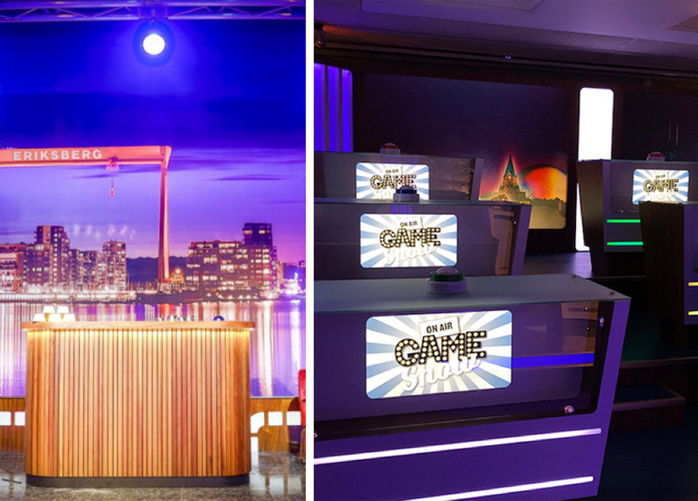En person håller i en gameshow
