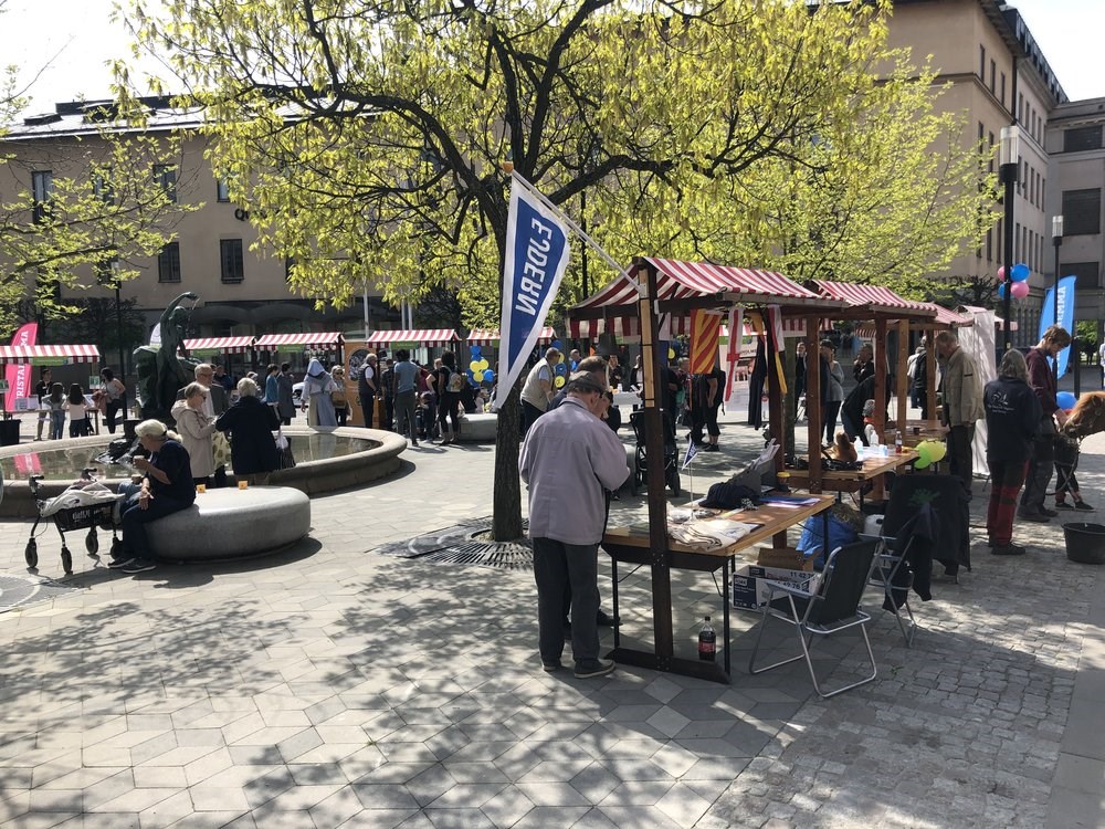 Torget i Södertälje där det pågår ett hållbart event